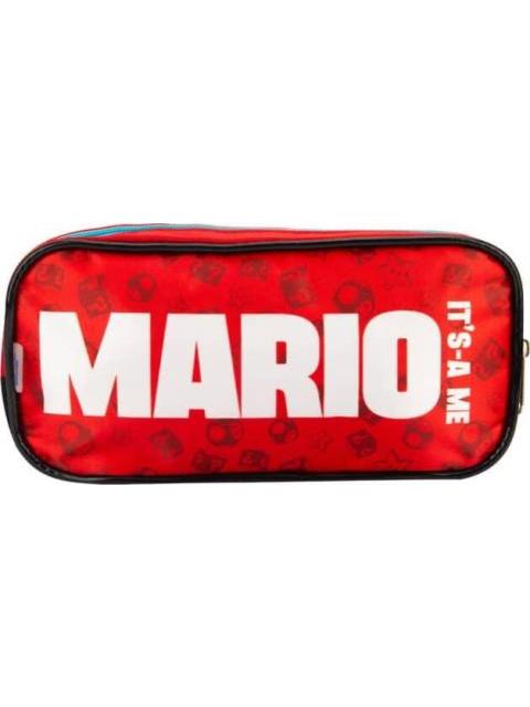 MOCHILA LAPICERA Y LONCHER KIT ESCOLAR NEGRO SUPER MARIO BROS