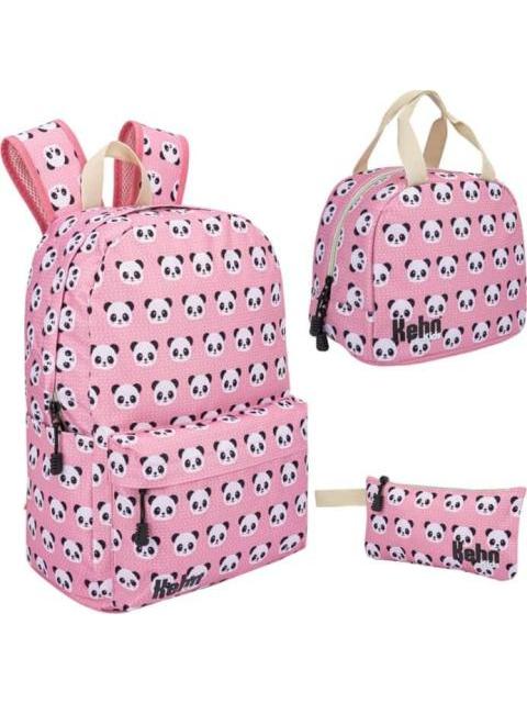 MOCHILA LAPICERA Y LONCHERA KIT ESCOLAR ROSA KEBO KIDS