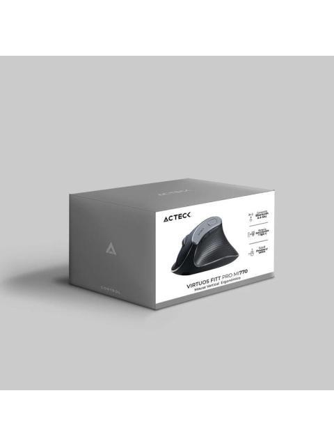 MOUSE ERGONOMICO VERTICAL ACTECK OPTICO VIRTUOS FITT PRO MI770 INALAMBRICO BLUETOOTH-USB-C 1600DPI NEGRO