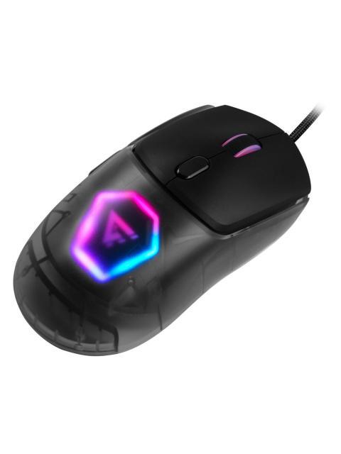 MOUSE GAME FACTOR MOG530BK CARCASAS INTERCAMBIABLES PIXART 3327 12 000 DPI RGB USB NEGRO