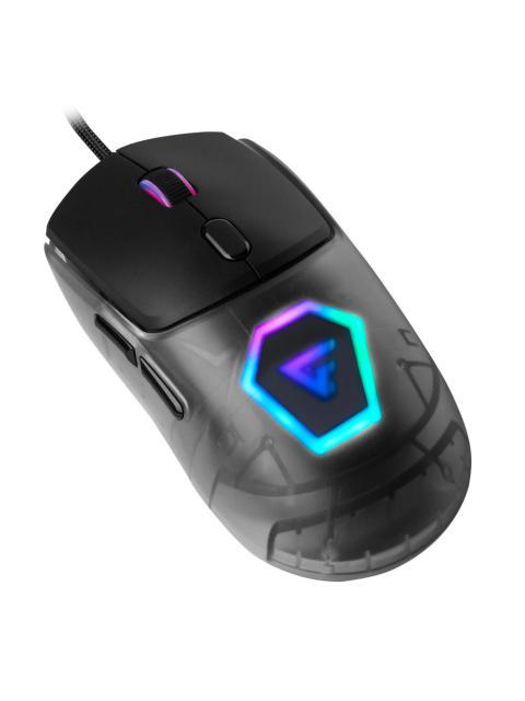MOUSE GAME FACTOR MOG530BK CARCASAS INTERCAMBIABLES PIXART 3327 12 000 DPI RGB USB NEGRO