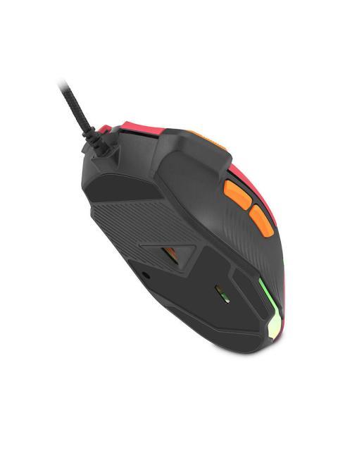 MOUSE GAMER ERGONOMICO GETTTECH GPM-RGBWR-G1-RD ALAMBRICO USB 7200DPI NARANJA-ROJO