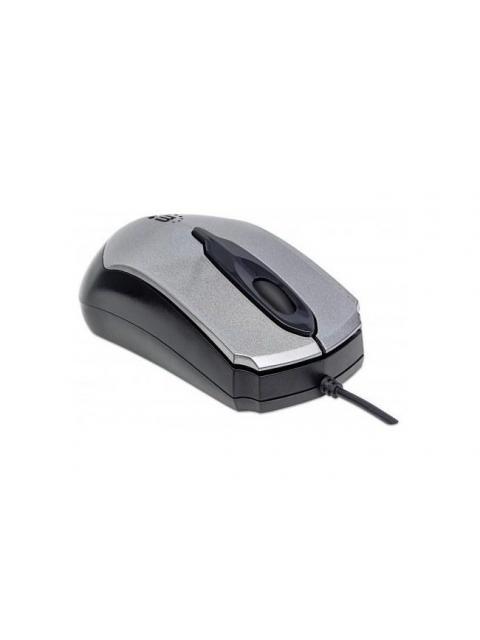 MOUSE MANHATTAN OPTICO EDGE ALAMBRICO USB 1000DPI NEGRO-PLATA