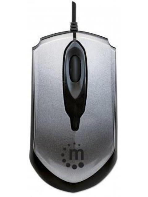 MOUSE MANHATTAN OPTICO EDGE ALAMBRICO USB 1000DPI NEGRO-PLATA