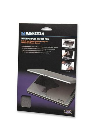 MOUSEPAD MANHATTAN MULTIPROPOSITOS 3 EN 1 DE MICROFIBRA 22X17CM GROSOR 1MM GRIS OBSCURO