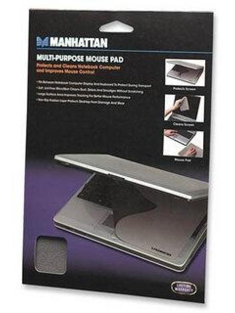 MOUSEPAD MANHATTAN MULTIPROPOSITOS 3 EN 1 DE MICROFIBRA 22X17CM GROSOR 1MM GRIS OBSCURO