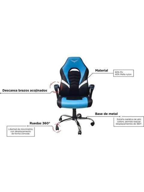 NACEB SILLA GAMER NA-0935A 120KG NEGRO-AZUL