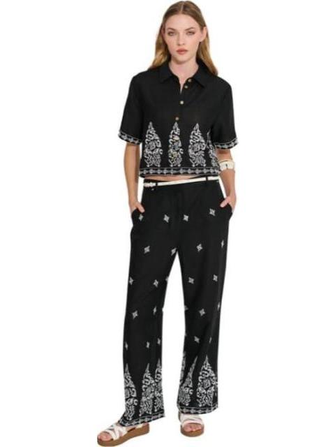 PANTALON BORDADO NEGRO HOLLY LAND