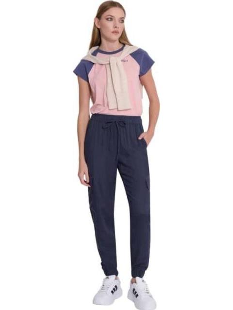 PANTALON CARGO DE LINO AZUL HOLLY LAND