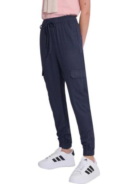 PANTALON CARGO DE LINO AZUL HOLLY LAND