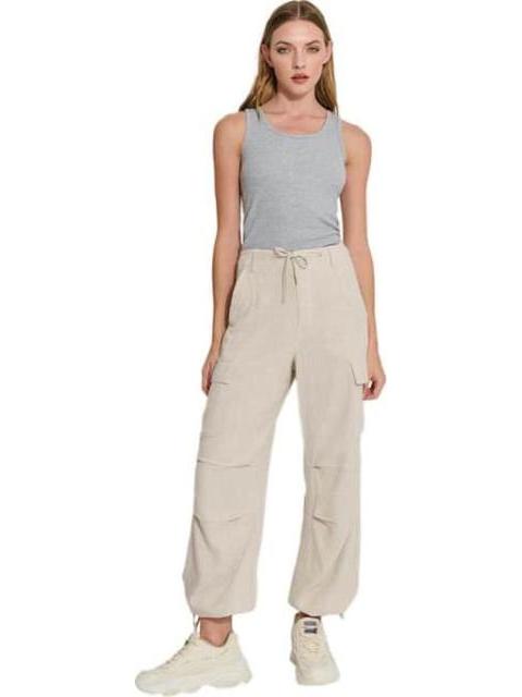 PANTALON CARGO DE LINO BEIGE HOLLY LAND