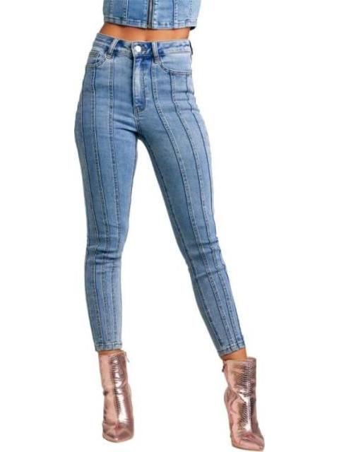 JEANS CINTURA SUPERALTA GRIS ATMOSPHERE DNM