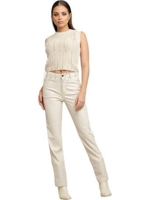PANTALON PIEL VEGANA MARFIL HOLLY LAND
