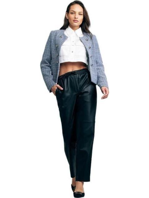 PANTALON RECTO EFECTO PIEL NEGRO HOLLY LAND