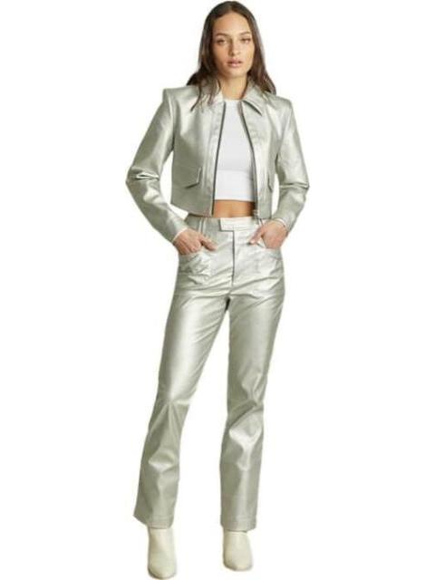 PANTALON RECTO METALICO PLATA HOLLY LAND