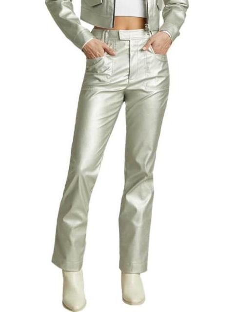 PANTALON RECTO METALICO PLATA HOLLY LAND