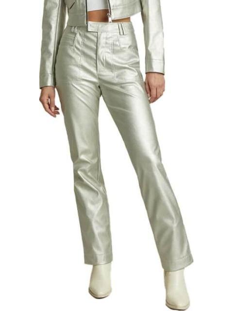 PANTALON RECTO METALICO PLATA HOLLY LAND