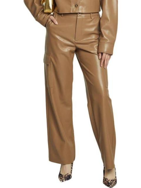 PANTALON RECTO PIEL VEGANA BEIGE/HUESO HOLLY LAND