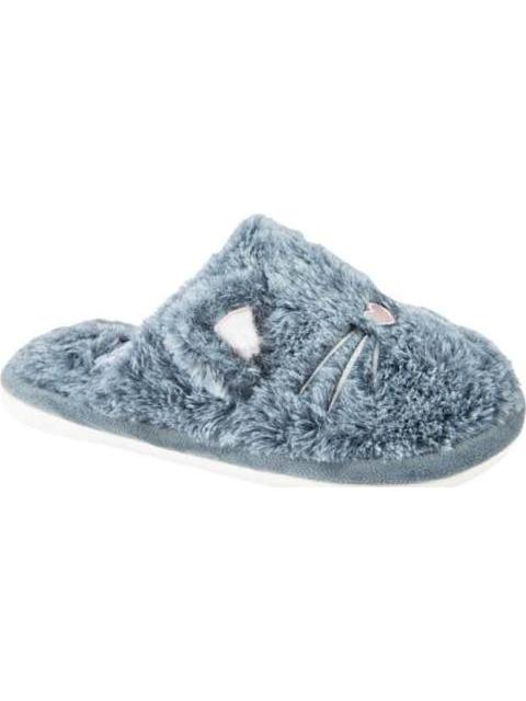 PANTUFLA GATO PELUCHE GRIS LOVE TO LOUNGE