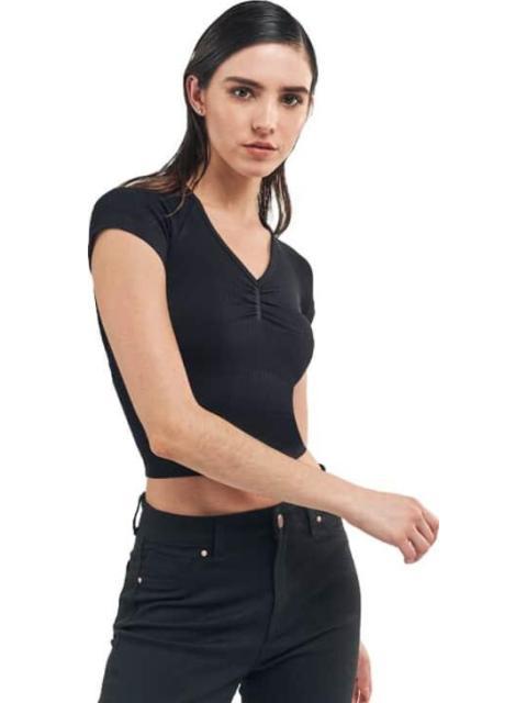 PLAYERA CROP NEGRO HOLLY LAND