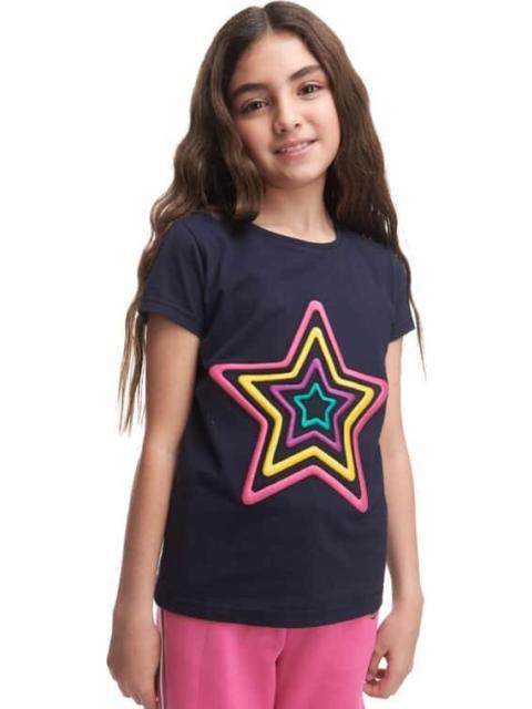 PLAYERA ESTRELLA BORDADA AZUL MARINO HOLLY LAND KIDS