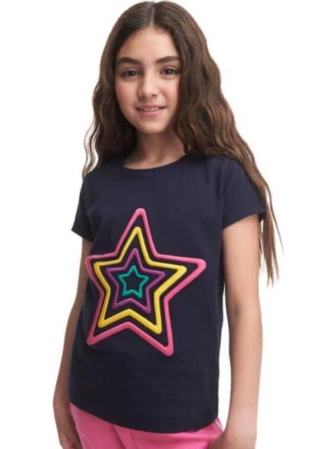PLAYERA ESTRELLA BORDADA AZUL MARINO HOLLY LAND KIDS