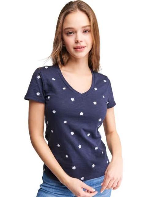 PLAYERA FLORES AZUL MARINO HOLLY LAND
