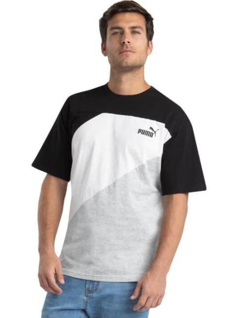 PLAYERA PUMA POWER COLORBLOCK TEE BLANCO/NEGRO PUMA