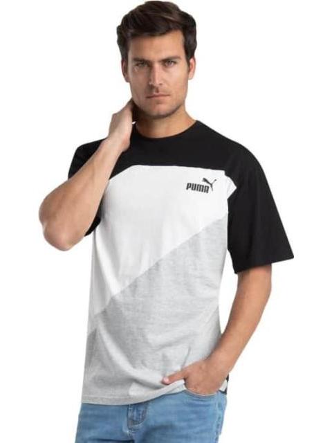 PLAYERA PUMA POWER COLORBLOCK TEE BLANCO/NEGRO PUMA