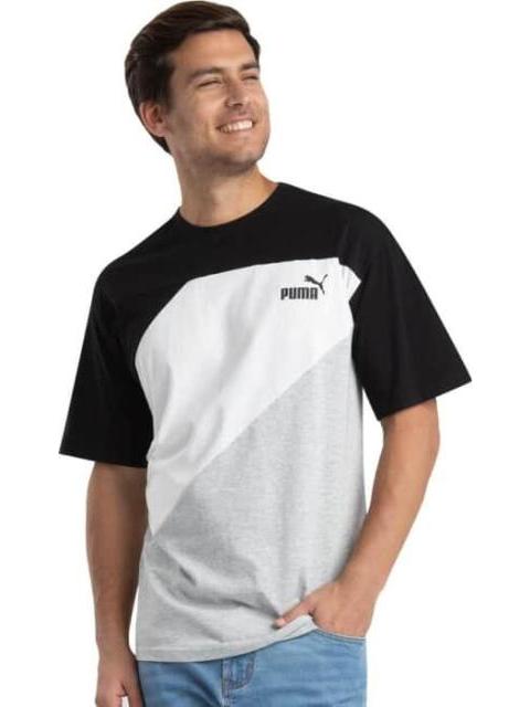 PLAYERA PUMA POWER COLORBLOCK TEE BLANCO/NEGRO PUMA