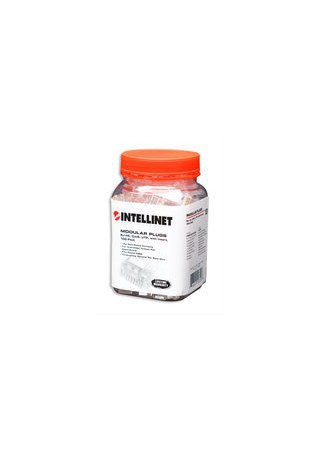 INTELLINET PLUG RJ-45 CAT6 UTP SOLDIDO BOTE CON 100 PIEZAS TRANSPARENTES