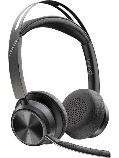 POLY AUDIFONOS CON MICROFONO VOYAGER FOCUS 2 UC CON BASE BLUETOOTH INALAMBRICO USB A NEGRO