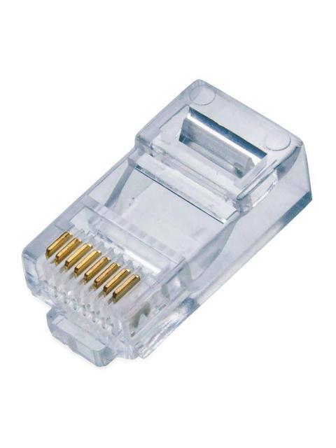 QIAN BOTE CON 100 PIEZAS DE PLUG RJ45 CAT5E IDEAL PARA CABLE CAT5 Y CAT5E 8 CONTACTOS CON BANO DE ORO DE 50 MICRAS MOD. NW5100