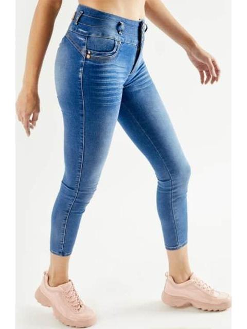 JEANS CINTURA SUPERALTA GRIS FERGINO