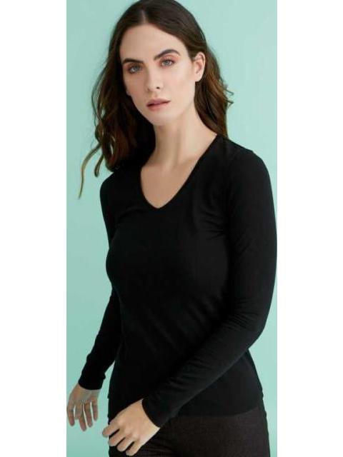 PLAYERA MANGA LARGA NEGRO HOLLY LAND