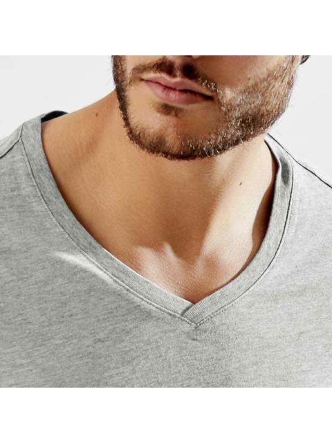 PLAYERA BASICA MANGA CORTA CUELLO V GRIS NEXT CO