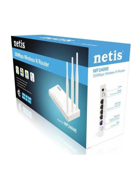 ROUTER NETIS WF2409E INALAMBRICO 300 MBIT-S 5X RJ-45 2.4GHZ 3 ANTENAS DE 5DBI