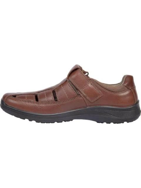 SANDALIA CASUAL DE PIEL CAFE FLEXI