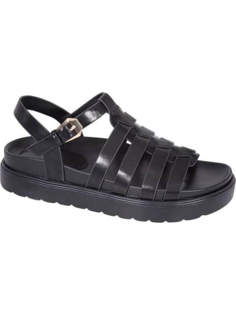 SANDALIA CASUAL MONOCOLOR NEGRO VI LINE FASHION