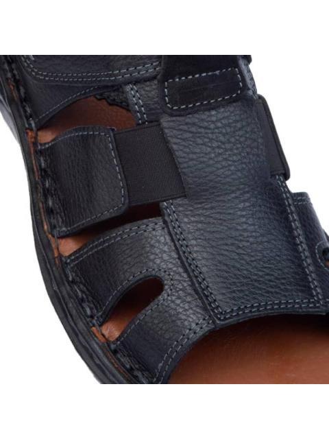 SANDALIA CASUAL TEJIDO A MANO NEGRO KAFE