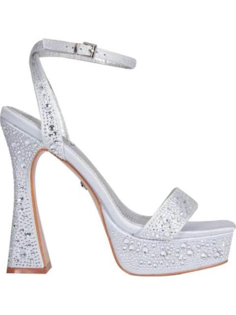 SANDALIA CON PEDRERIA PLATA BELINDA PEREGRIN