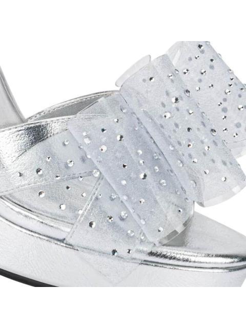 SANDALIA CON PLATAFORMA MOÑO PLATA THALIA SODI