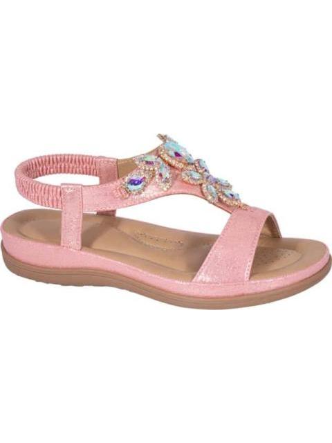 SANDALIA CONFORT CON PIEDRAS ROSA VI LINE