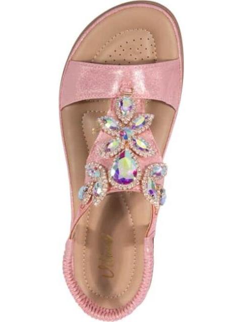 SANDALIA CONFORT CON PIEDRAS ROSA VI LINE
