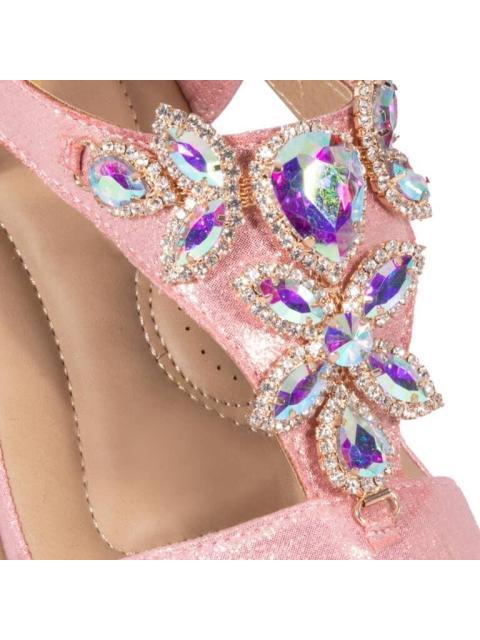 SANDALIA CONFORT CON PIEDRAS ROSA VI LINE