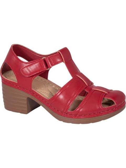SANDALIA CONFORT CON TACON ROJO SHOSH