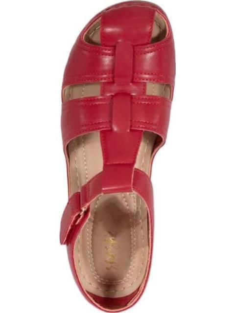 SANDALIA CONFORT CON TACON ROJO SHOSH