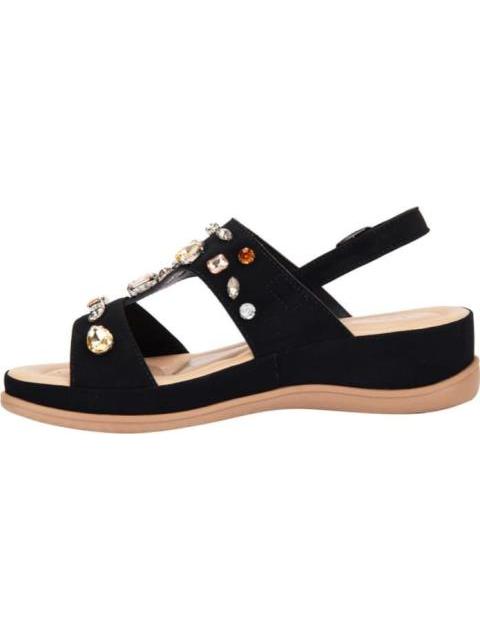 SANDALIA CONFORT CON BRILLOS NEGRO VI LINE