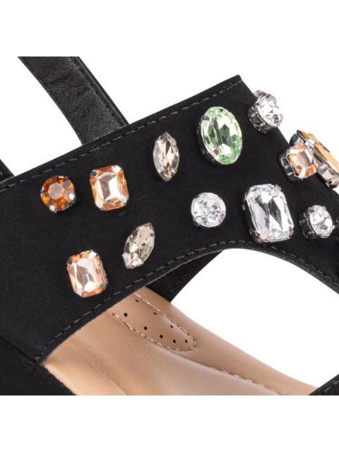 SANDALIA CONFORT CON BRILLOS NEGRO VI LINE