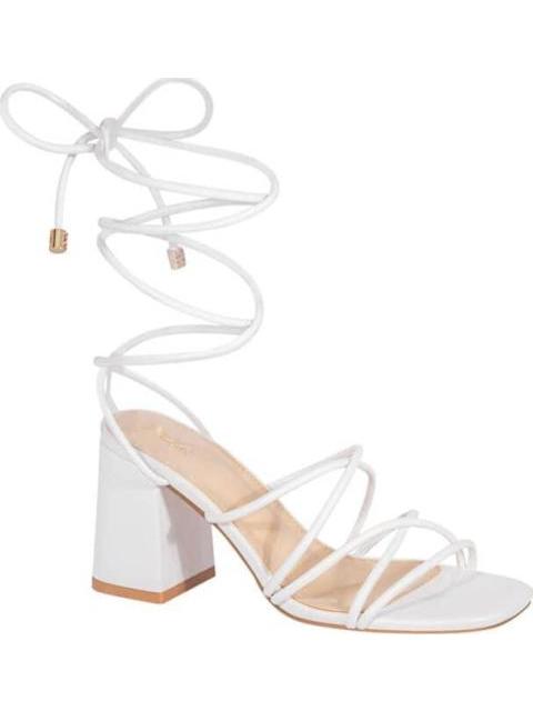 SANDALIA GLADIADOR TACON ANCHO BLANCO YAELI